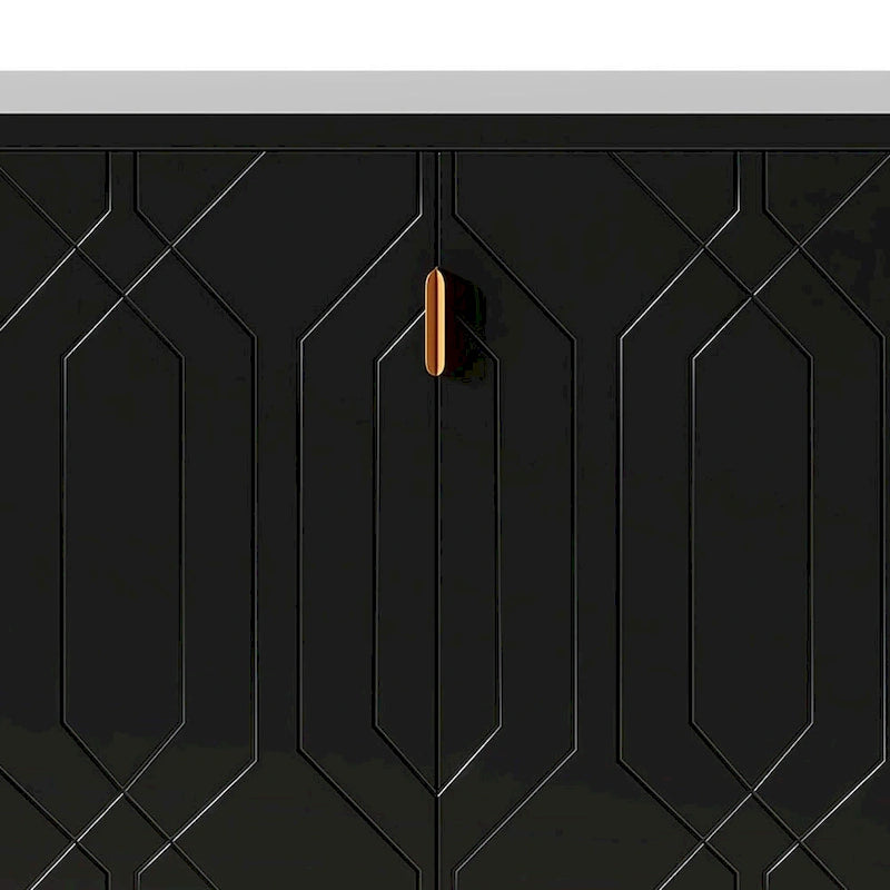 Houten dressoir in mid-century-stijl met 3 binnenplanken