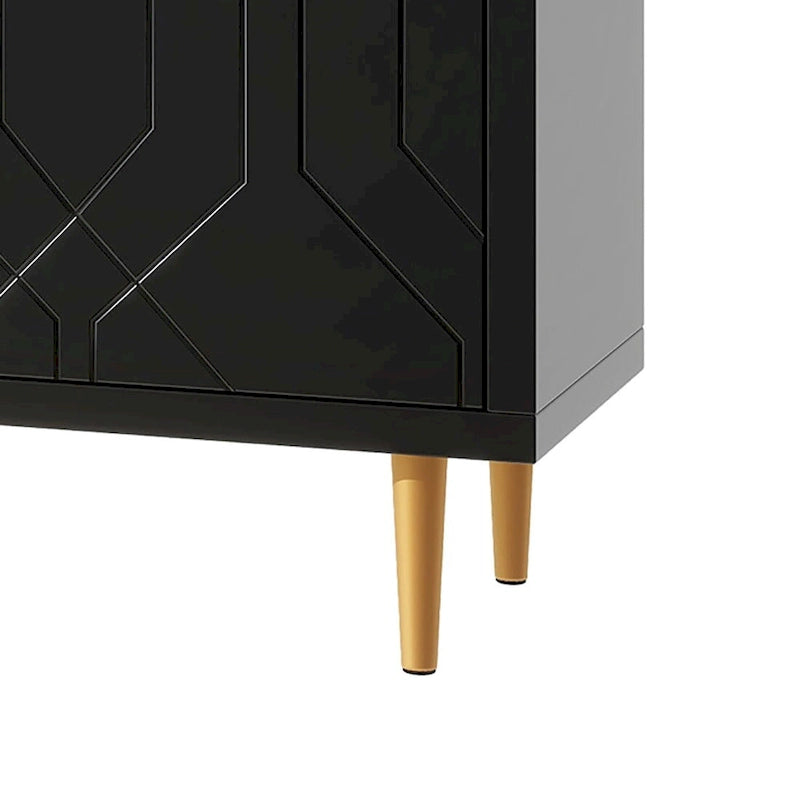 Houten dressoir in mid-century-stijl met 3 binnenplanken