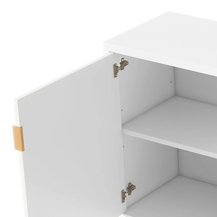 Houten dressoir in mid-century-stijl met 3 binnenplanken