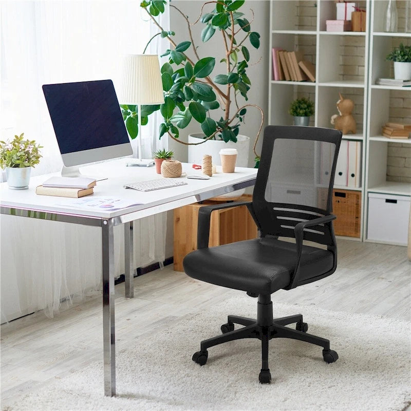 Silla de oficina de malla ajustable con soporte lumbar