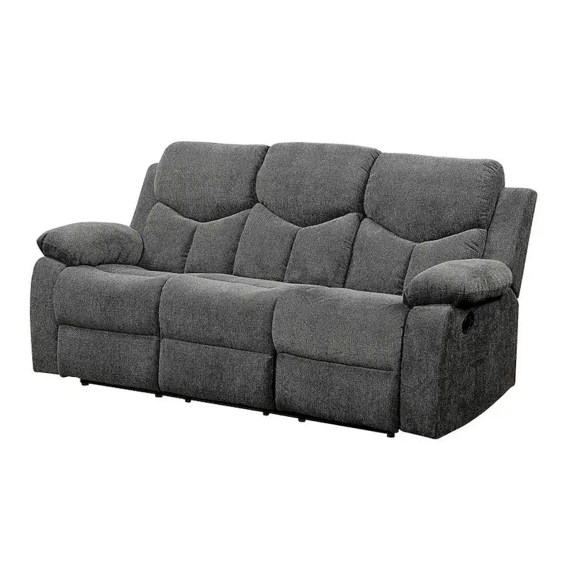 Grijze handmatig verstelbare chenille-relaxbank van 82 inch met zwarte poten