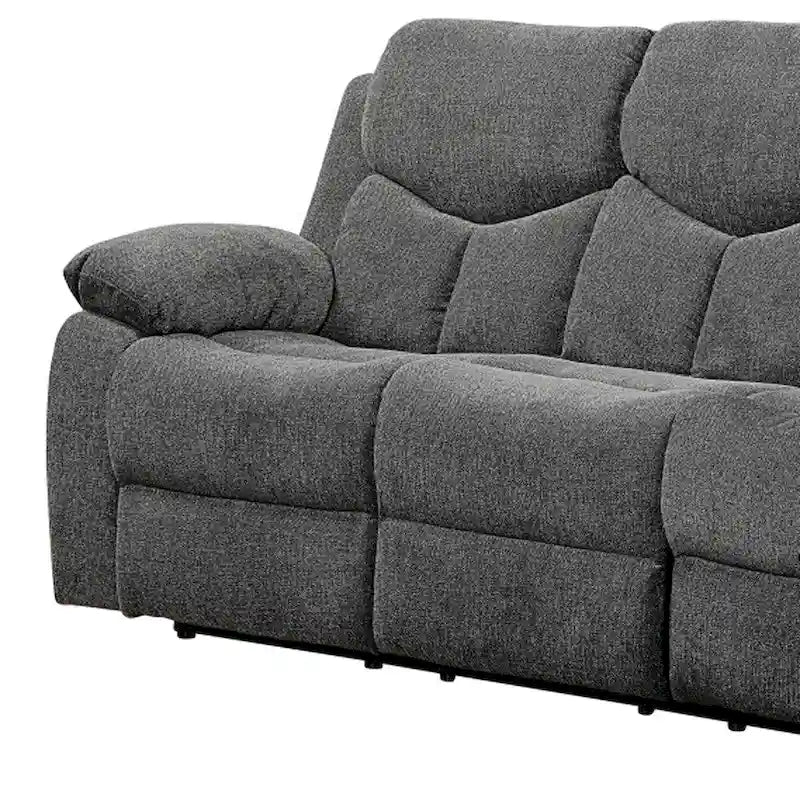 Grijze handmatig verstelbare chenille-relaxbank van 82 inch met zwarte poten
