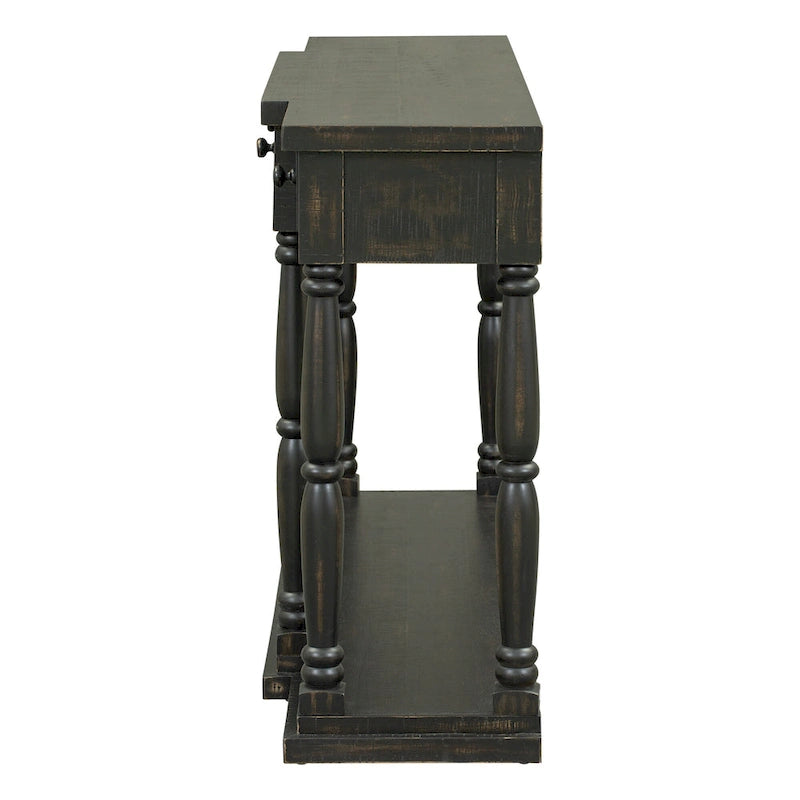 Mesa consola con 4 cajones y estante inferior