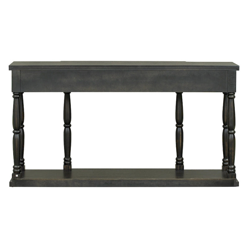Mesa consola con 4 cajones y estante inferior