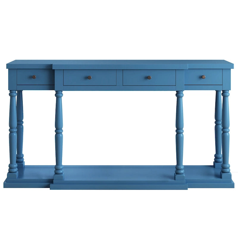 Mesa consola con 4 cajones y estante inferior