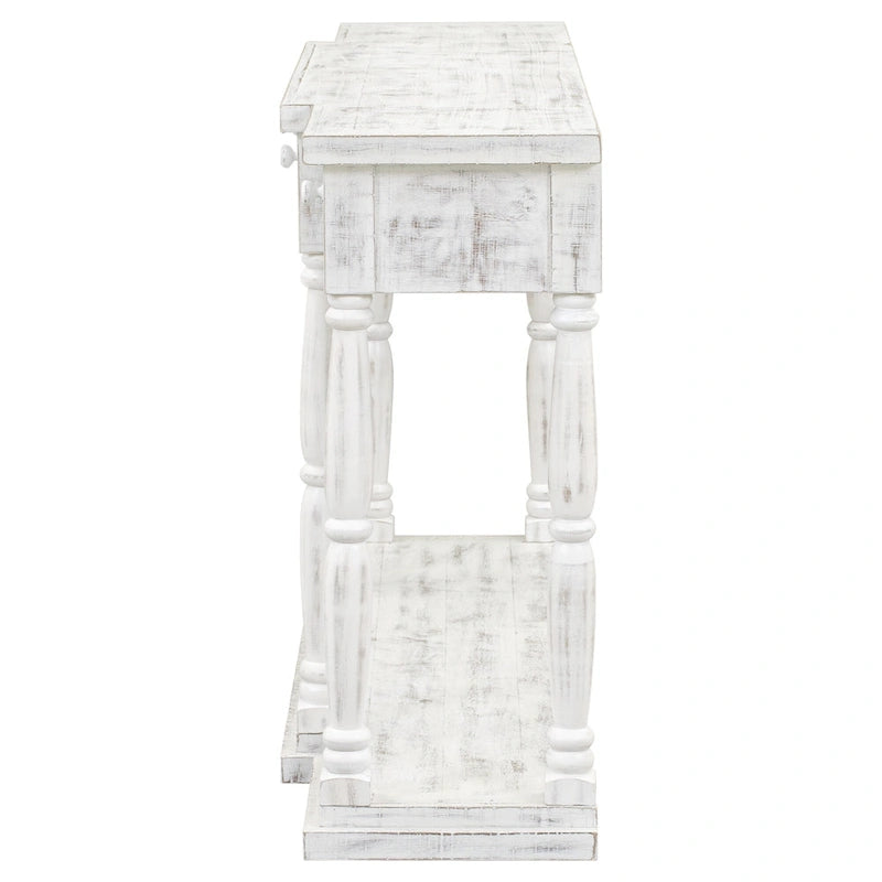 Mesa consola con 4 cajones y estante inferior