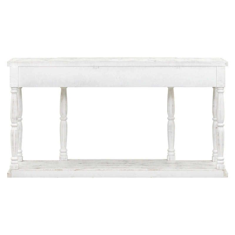 Mesa consola con 4 cajones y estante inferior