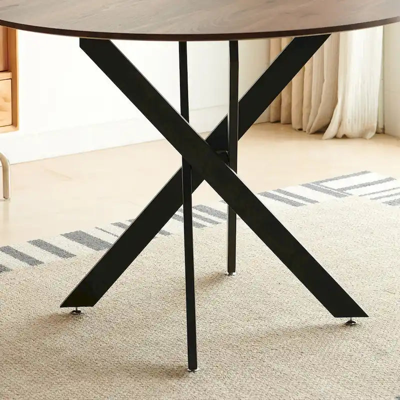 Mesa de comedor redonda de mediados de siglo