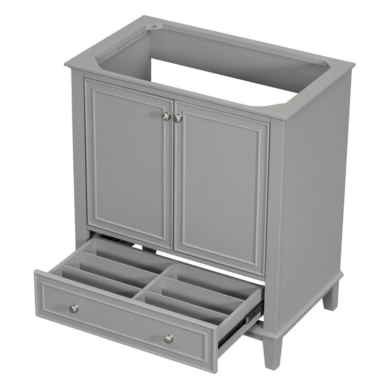 Mueble base para lavabo de baño con puertas, cajón y estante ajustable