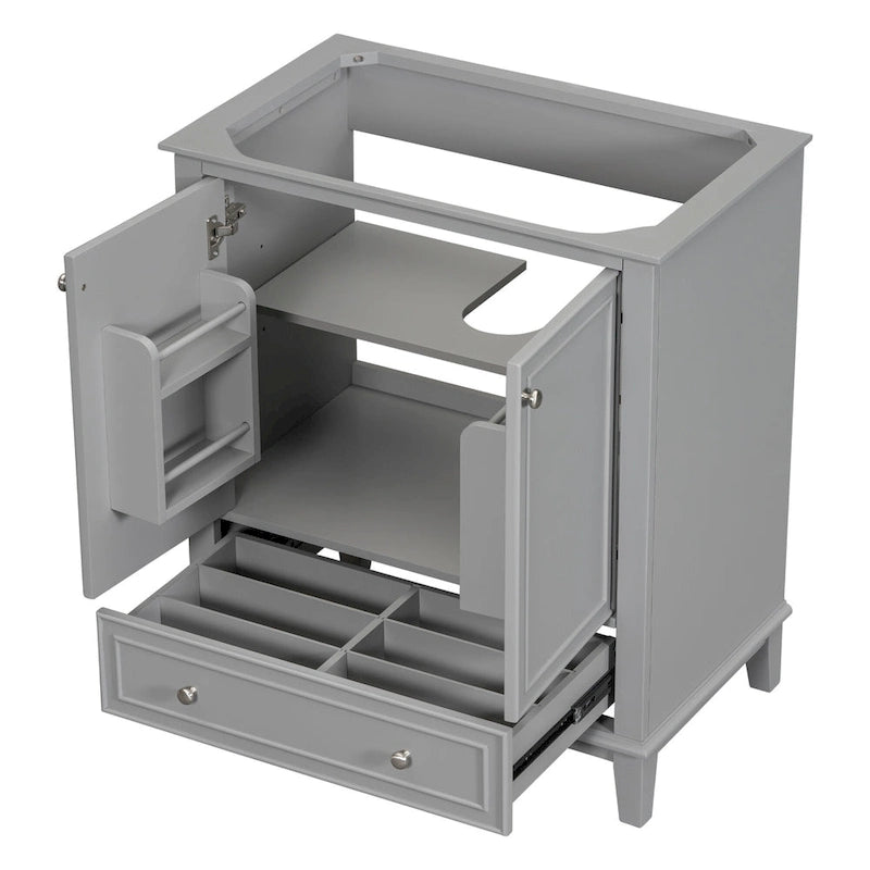 Mueble base para lavabo de baño con puertas, cajón y estante ajustable