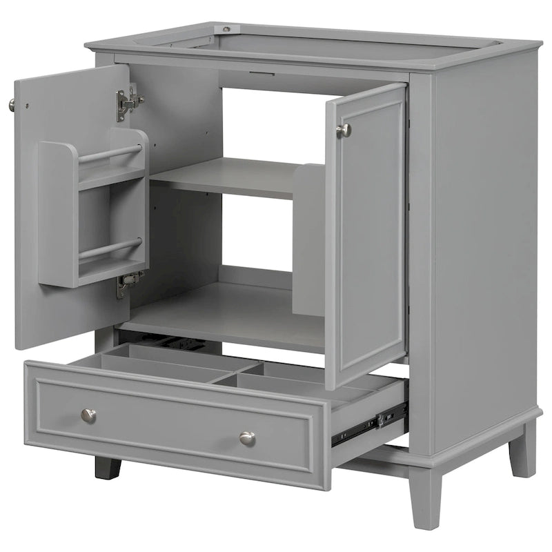 Mueble base para lavabo de baño con puertas, cajón y estante ajustable