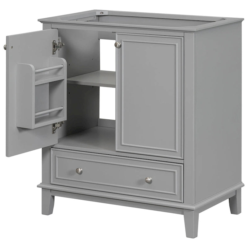 Mueble base para lavabo de baño con puertas, cajón y estante ajustable