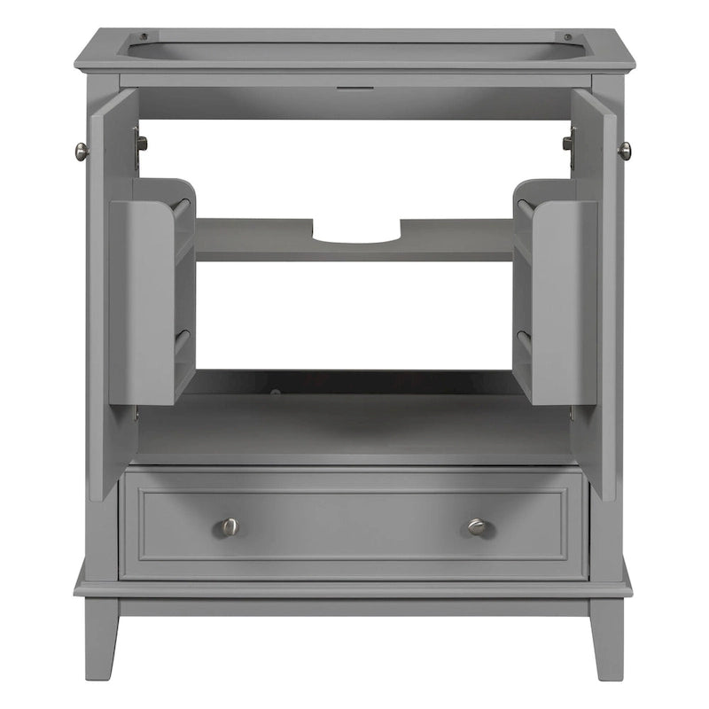 Mueble base para lavabo de baño con puertas, cajón y estante ajustable