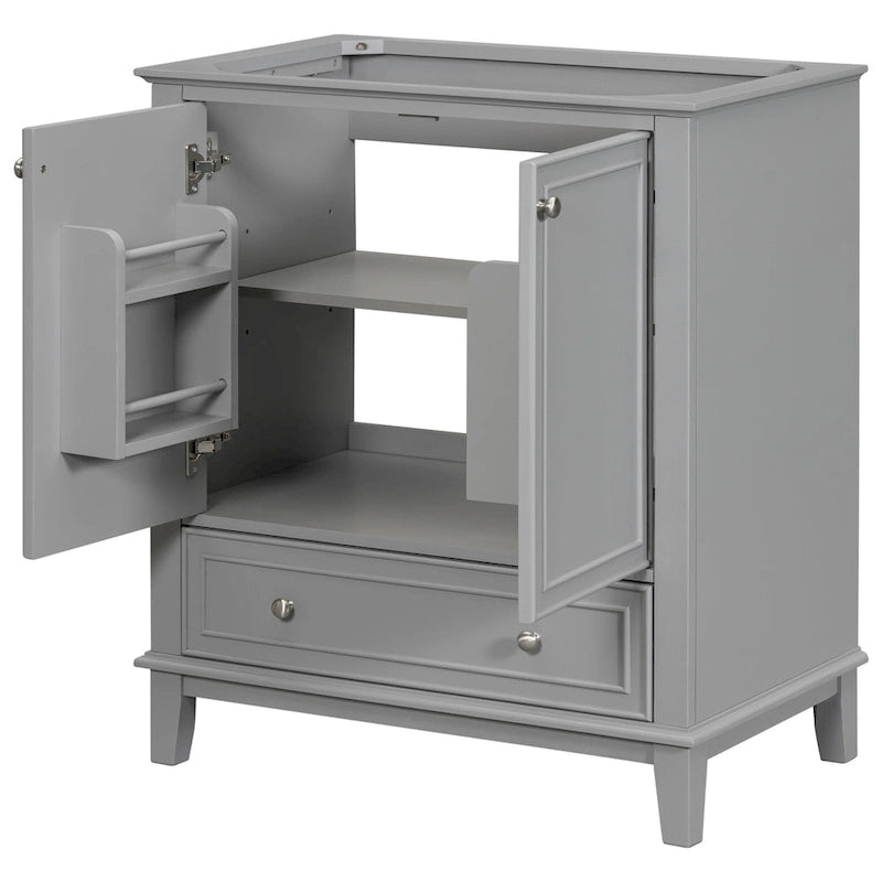 Mueble base para lavabo de baño con puertas, cajón y estante ajustable