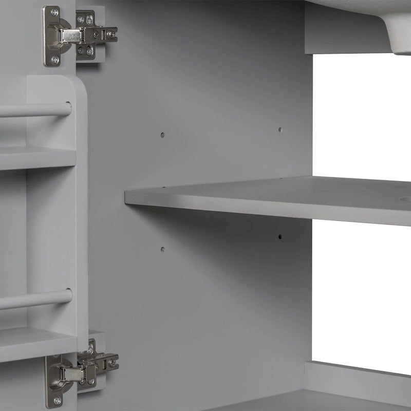 Mueble base para lavabo de baño con puertas, cajón y estante ajustable