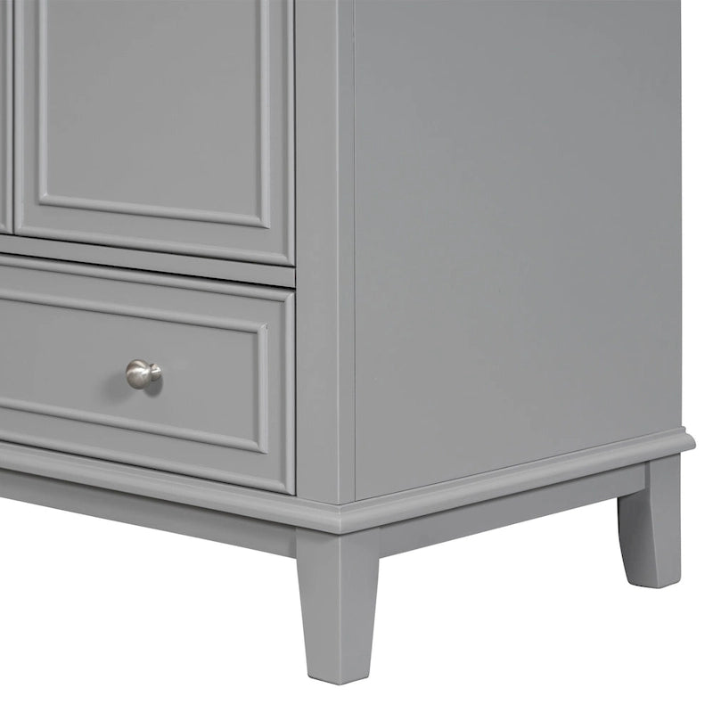 Mueble base para lavabo de baño con puertas, cajón y estante ajustable
