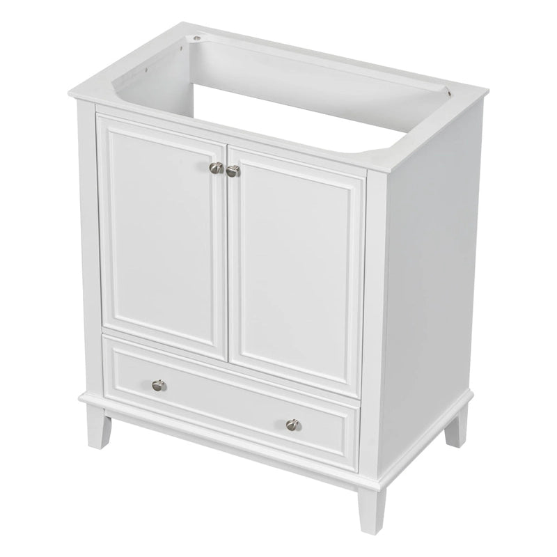 Mueble base para lavabo de baño con puertas, cajón y estante ajustable