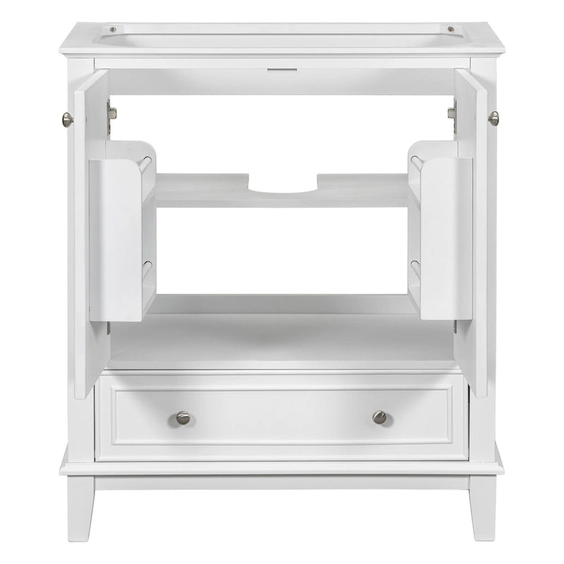Mueble base para lavabo de baño con puertas, cajón y estante ajustable