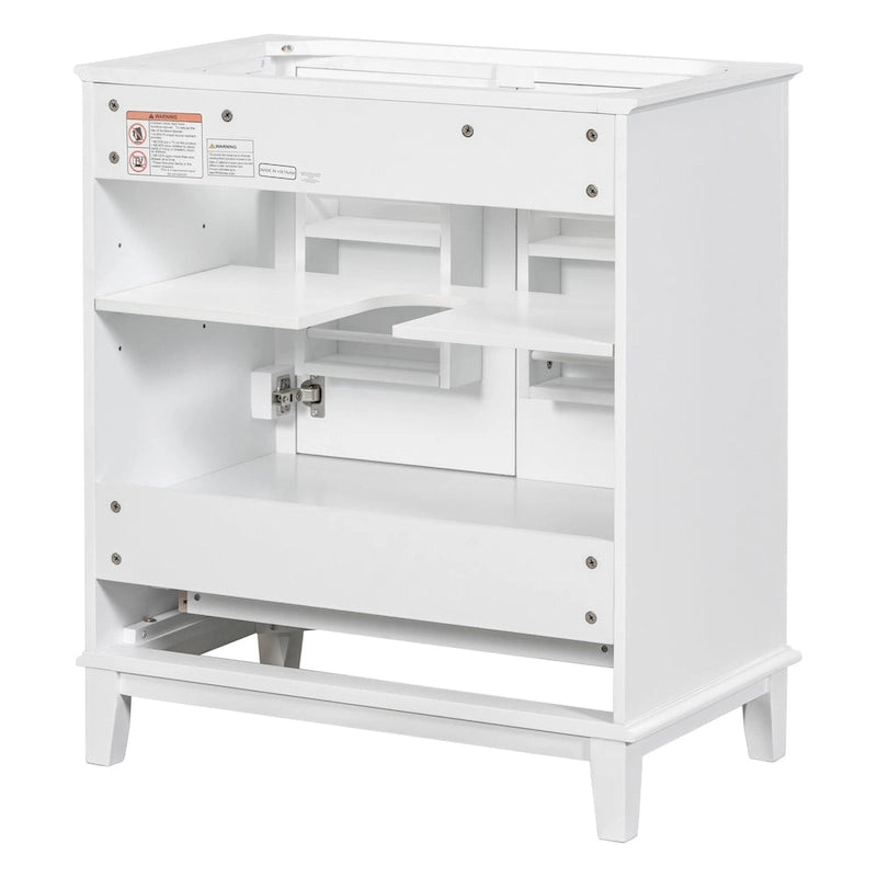 Mueble base para lavabo de baño con puertas, cajón y estante ajustable