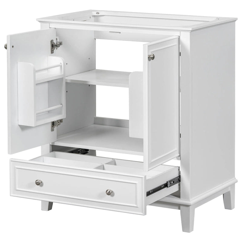 Mueble base para lavabo de baño con puertas, cajón y estante ajustable