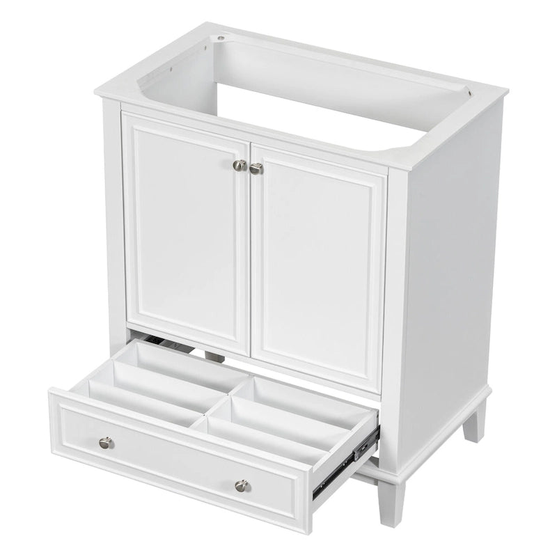 Mueble base para lavabo de baño con puertas, cajón y estante ajustable