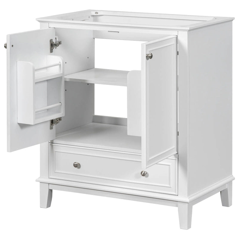 Mueble base para lavabo de baño con puertas, cajón y estante ajustable