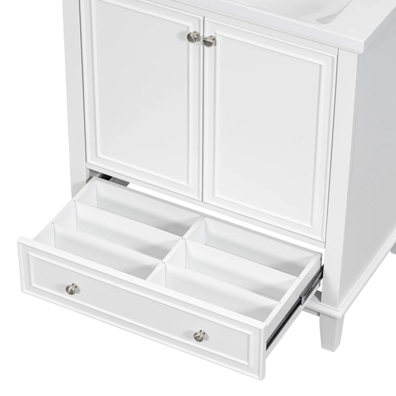 Mueble base para lavabo de baño con puertas, cajón y estante ajustable