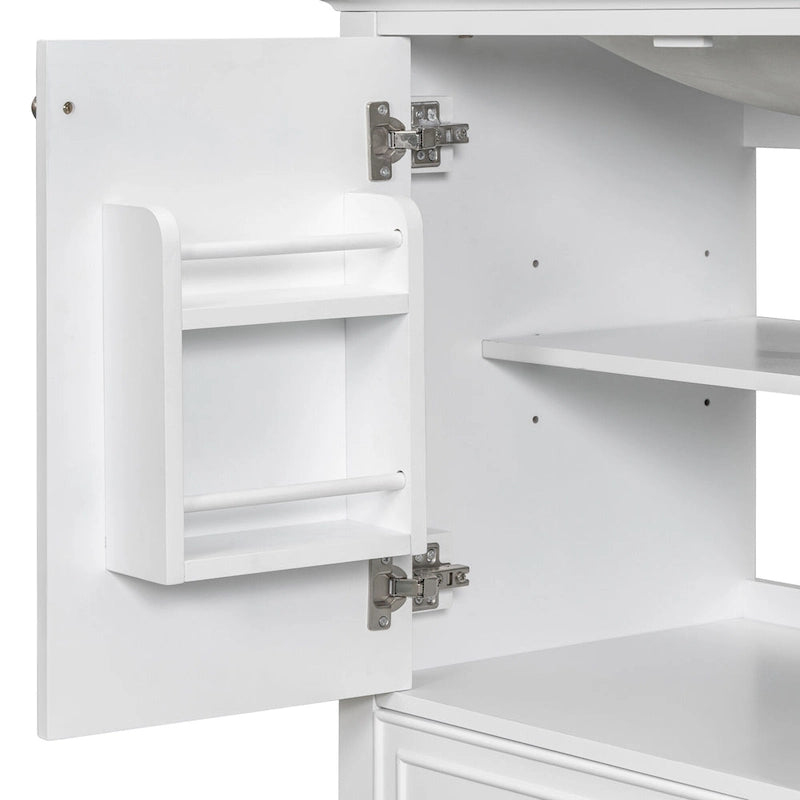 Mueble base para lavabo de baño con puertas, cajón y estante ajustable