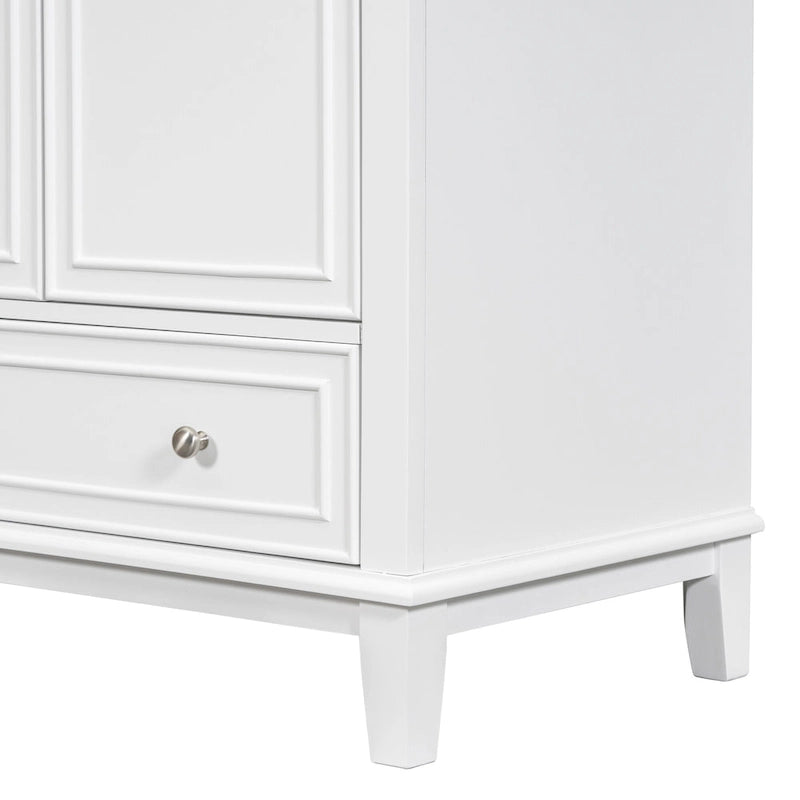 Mueble base para lavabo de baño con puertas, cajón y estante ajustable